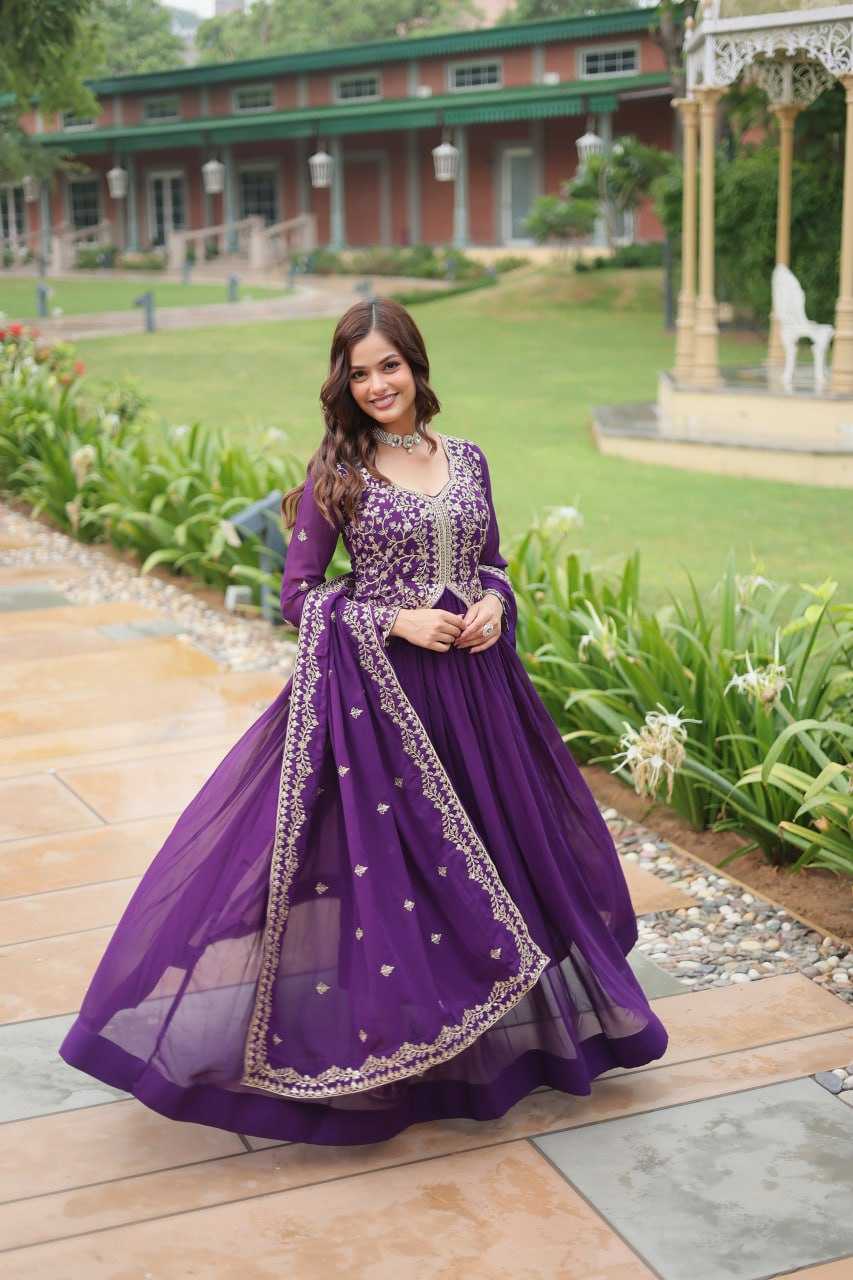 YNF FAUX BLOOMING KESH132 9202 GOWNS WHOLESALE WEDDING EMBROIDERY ANARKALI GOWNS MANUFACTURER - Deevit International