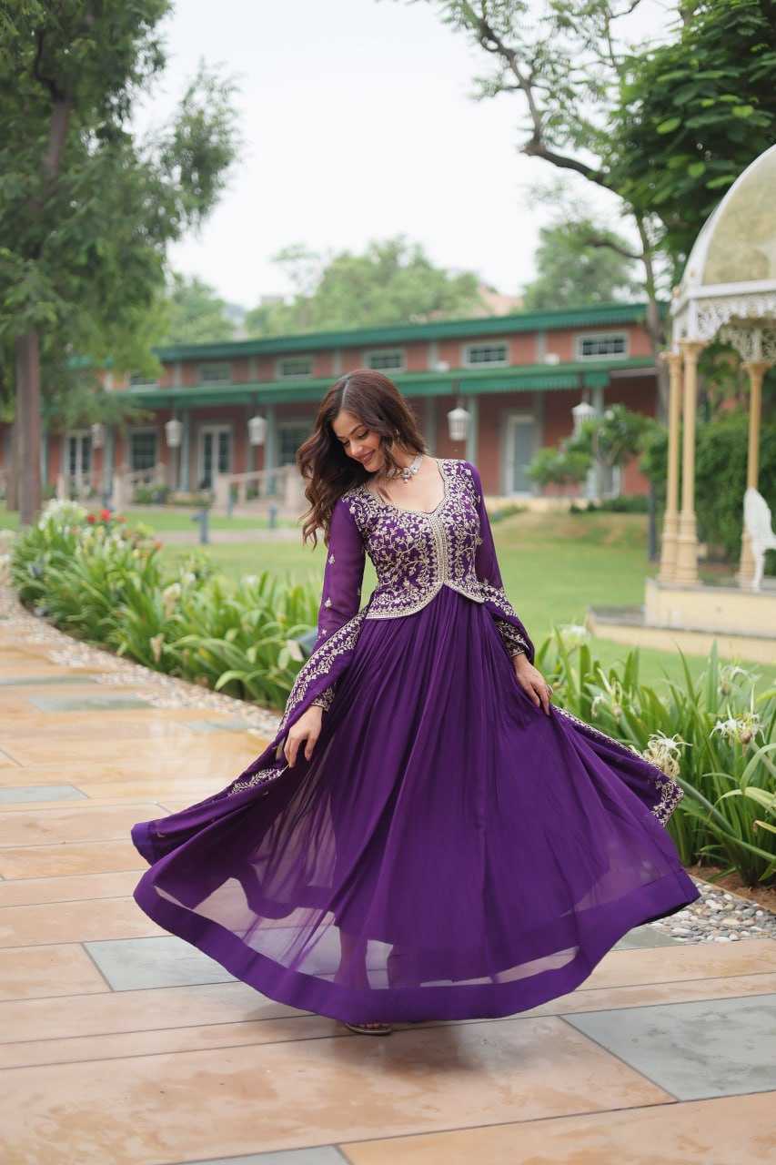 YNF FAUX BLOOMING KESH132 9202 GOWNS WHOLESALE WEDDING EMBROIDERY ANARKALI GOWNS MANUFACTURER - Deevit International