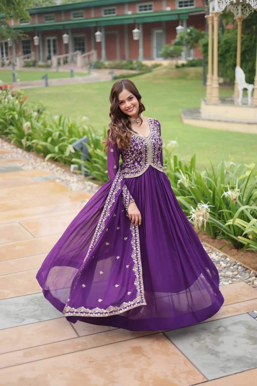 YNF FAUX BLOOMING KESH132 9202 GOWNS WHOLESALE WEDDING EMBROIDERY ANARKALI GOWNS MANUFACTURER - Deevit International