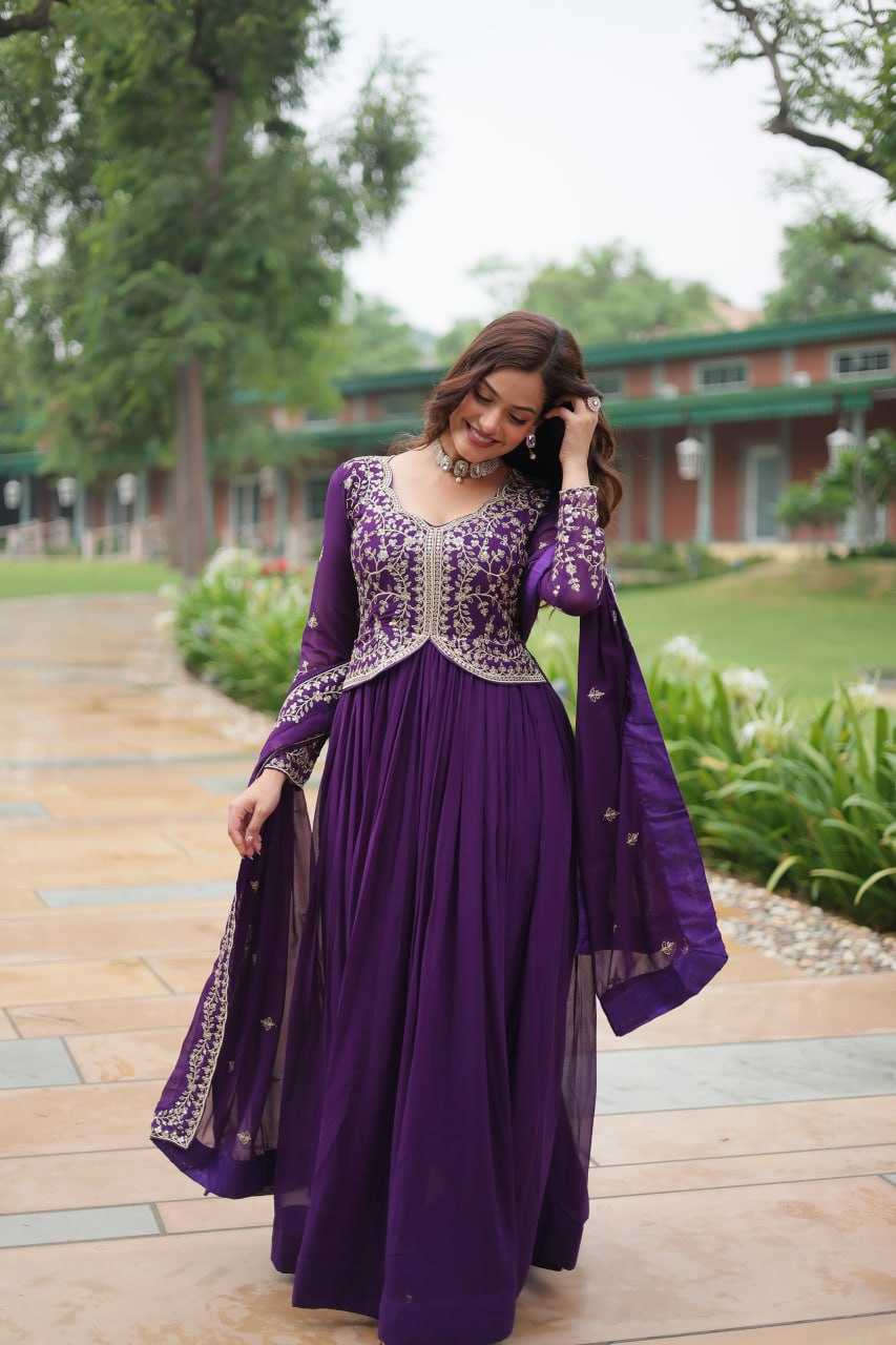 YNF FAUX BLOOMING KESH132 9202 GOWNS WHOLESALE WEDDING EMBROIDERY ANARKALI GOWNS MANUFACTURER - Deevit International