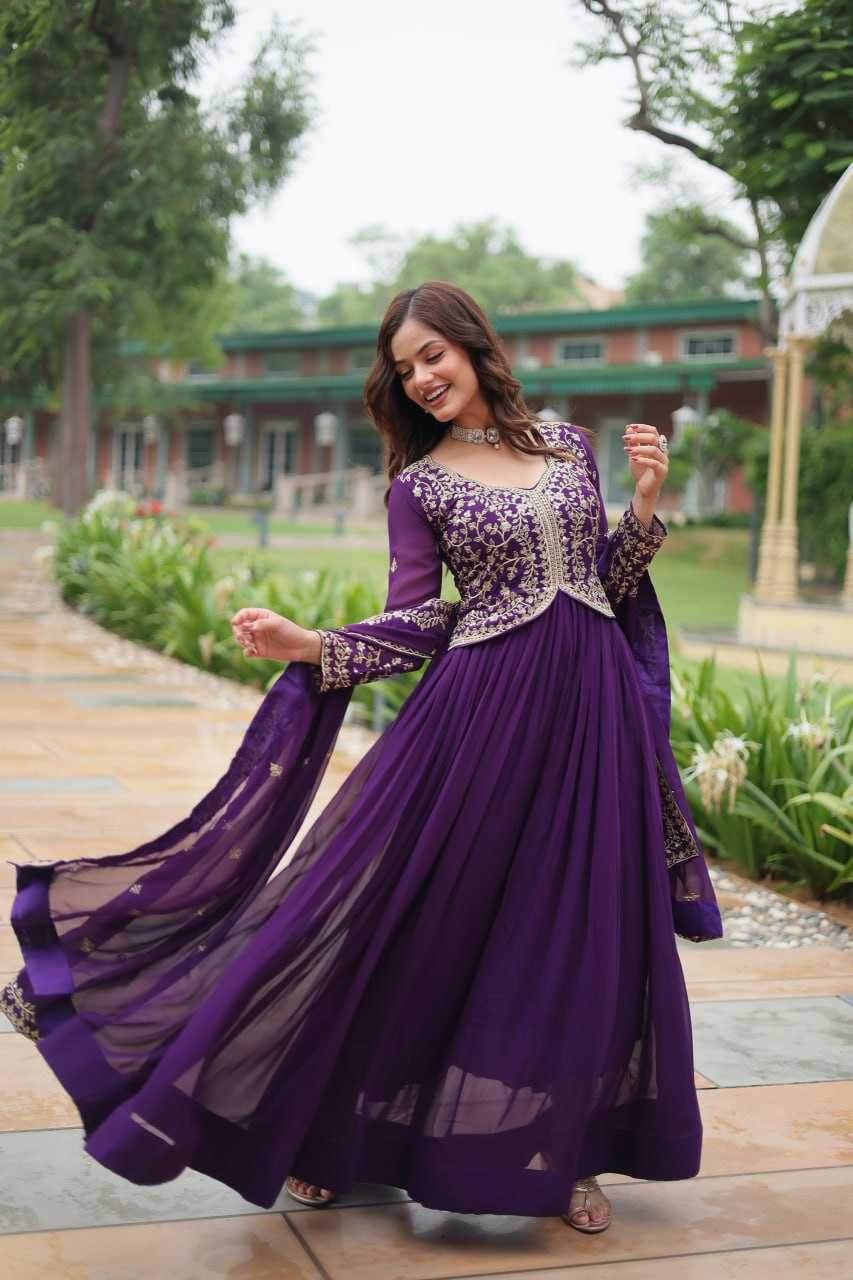 YNF FAUX BLOOMING KESH132 9202 GOWNS WHOLESALE WEDDING EMBROIDERY ANARKALI GOWNS MANUFACTURER - Deevit International