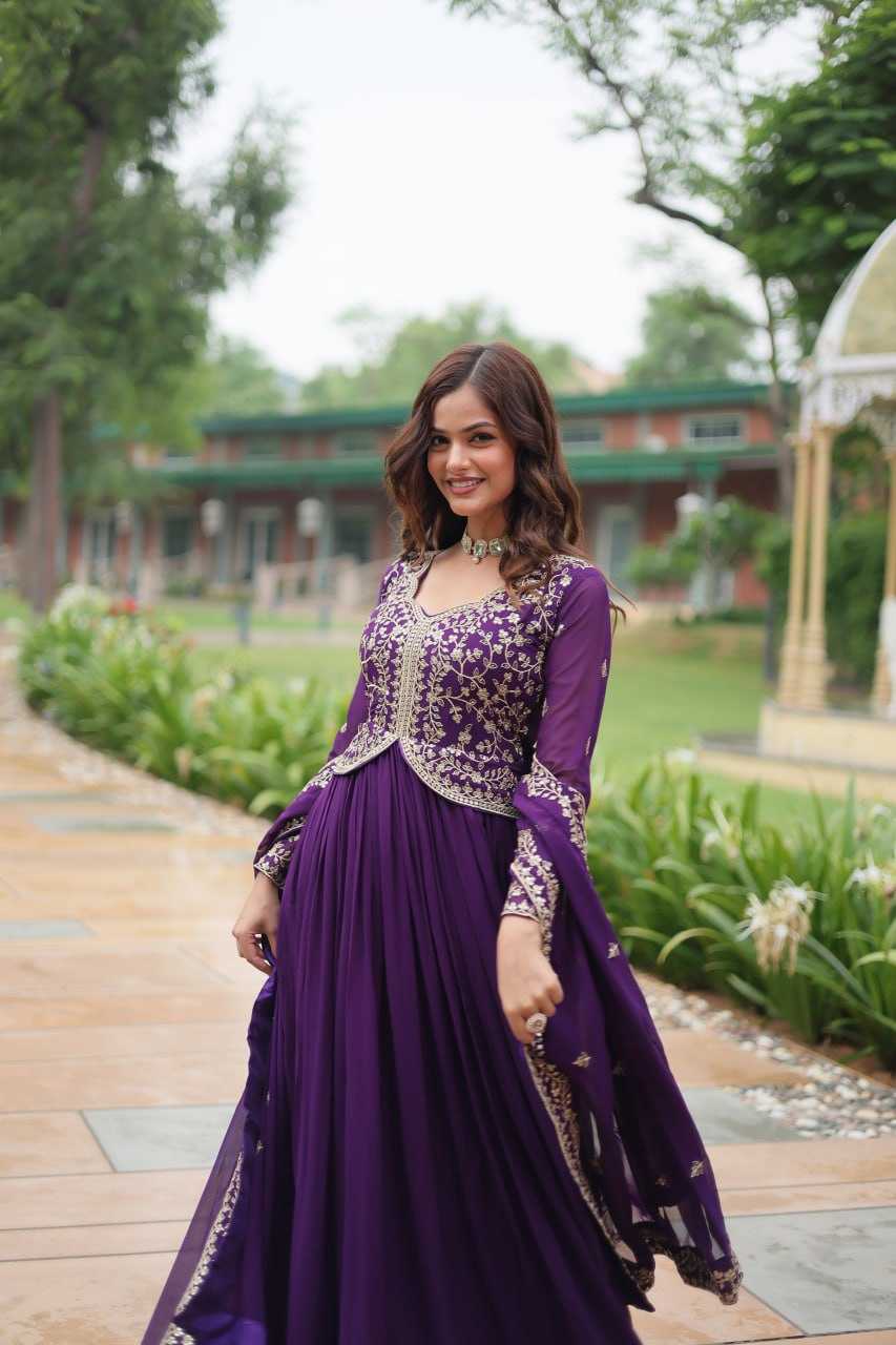 YNF FAUX BLOOMING KESH132 9202 GOWNS WHOLESALE WEDDING EMBROIDERY ANARKALI GOWNS MANUFACTURER - Deevit International