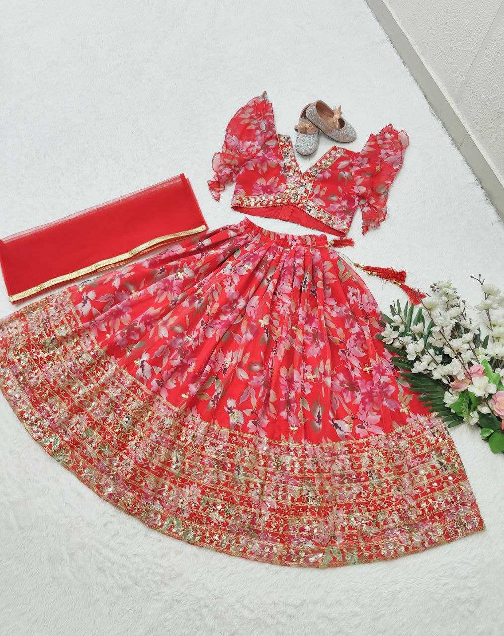 YNF FAUX GEORGETTE KESH168 MNT45 KIDS WEAR WHOLESALE KIDS LEHENGA KIDS TRADITIONAL OUTFITS KIDS LEHENGA CHOLI KIDS FESTIVE WEAR KIDS WEDDING OUTFITS MANUFACTURER - Deevit International