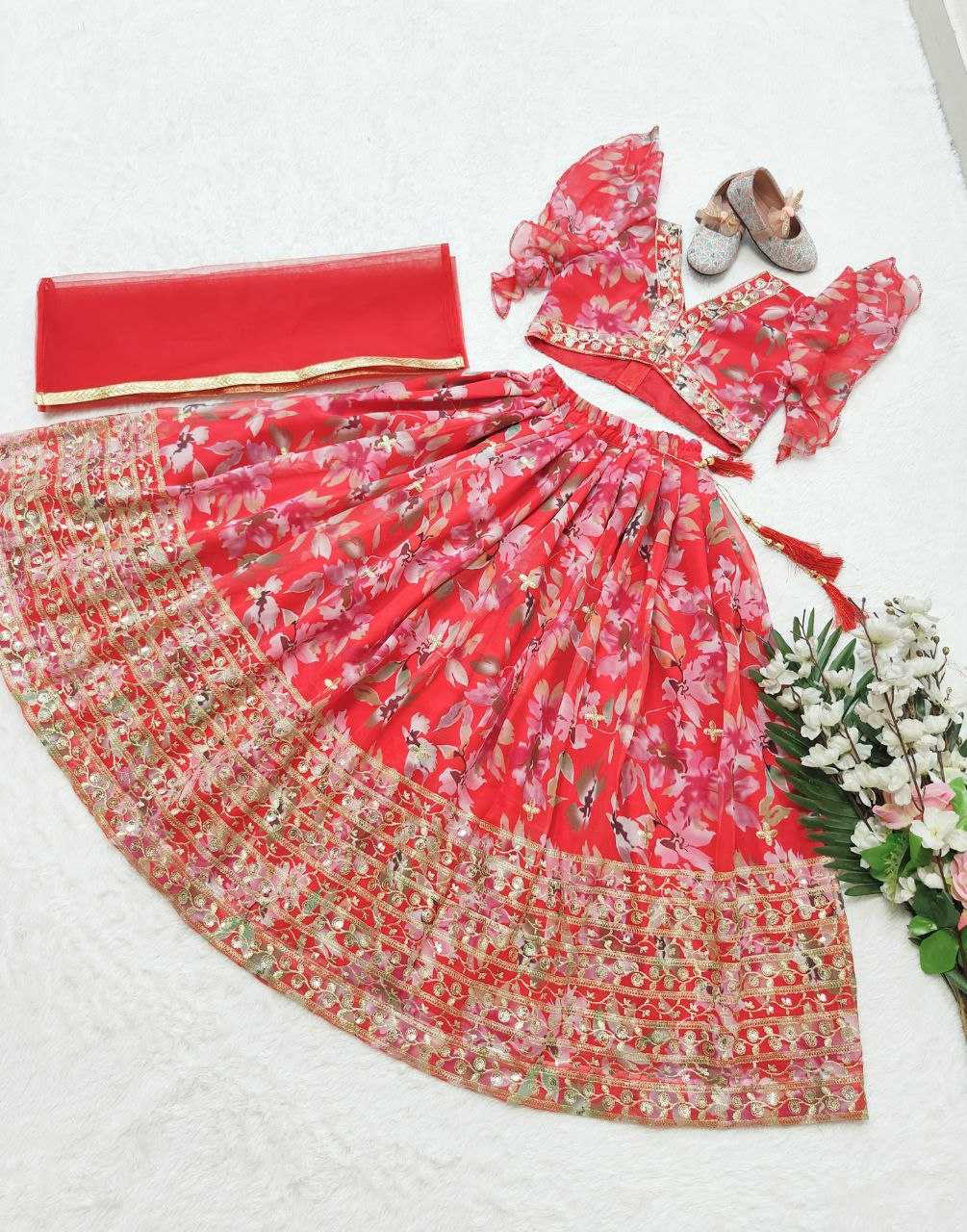 YNF FAUX GEORGETTE KESH168 MNT45 KIDS WEAR WHOLESALE KIDS LEHENGA KIDS TRADITIONAL OUTFITS KIDS LEHENGA CHOLI KIDS FESTIVE WEAR KIDS WEDDING OUTFITS MANUFACTURER - Deevit International