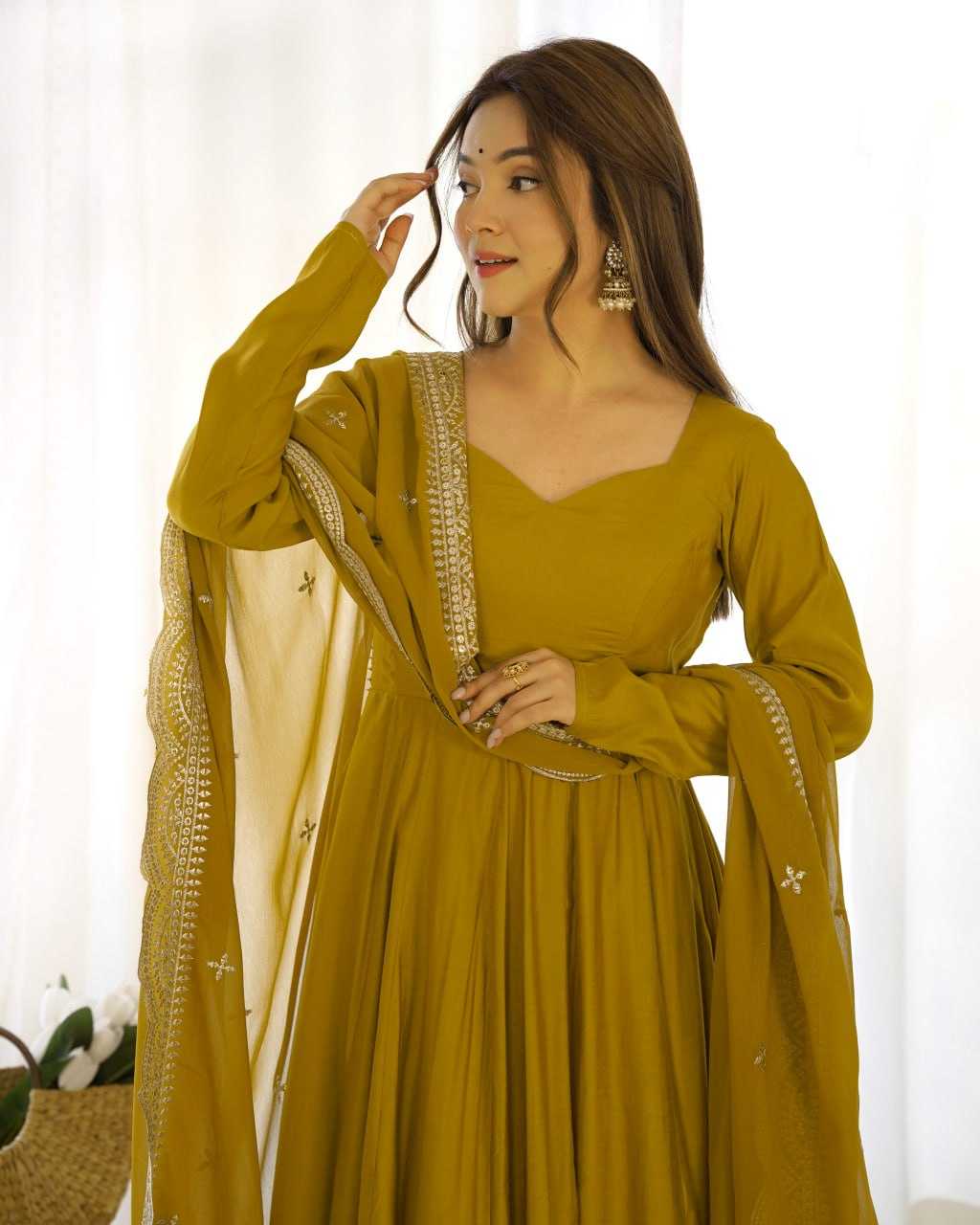 YNF HEAVY ROMAN SILK KESH229 44 GOWNS WHOLESALE FANCY ANARKALI SILK GOWNS MANUFACTURER - Deevit International