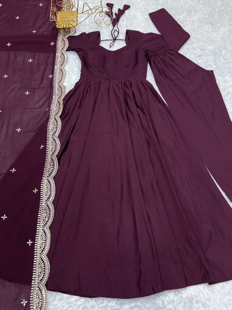 YNF HEAVY ROMAN SILK KESH229 44 GOWNS WHOLESALE FANCY ANARKALI SILK GOWNS MANUFACTURER - Deevit International