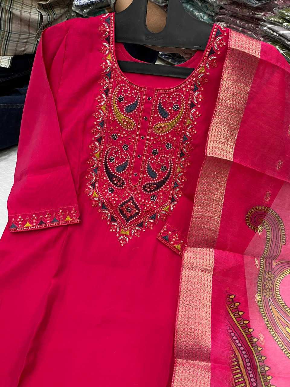 YNF HEAVY ROMAN SILKKESH258 VDA42 SUIT & DRESSES WHOLESALE EMBROIDEREY WEDDING LADIES SILK SUITS MANUFACTURE - Deevit International