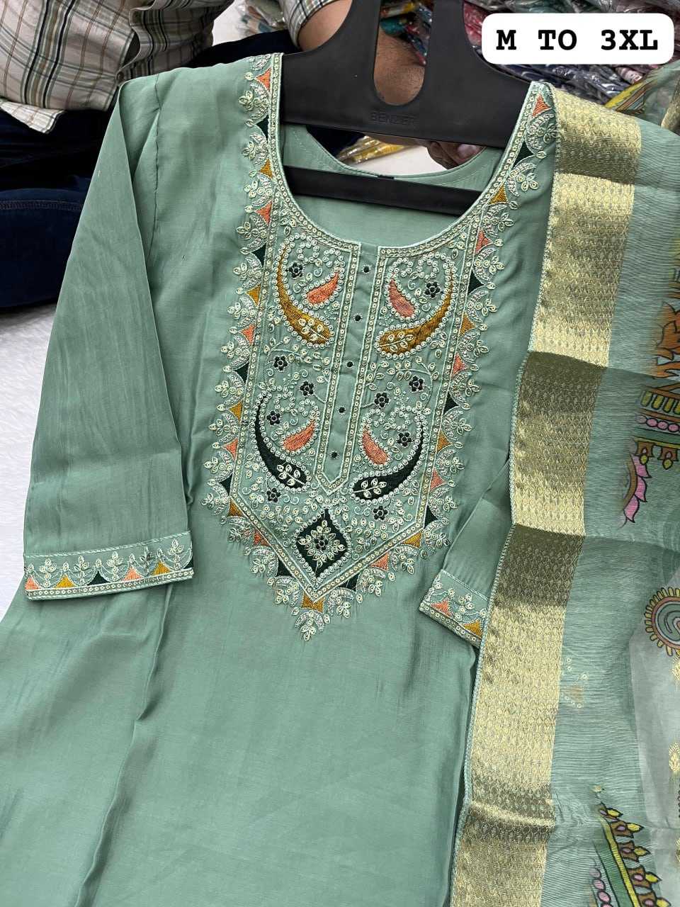 YNF HEAVY ROMAN SILKKESH258 VDA42 SUIT & DRESSES WHOLESALE EMBROIDEREY WEDDING LADIES SILK SUITS MANUFACTURE - Deevit International