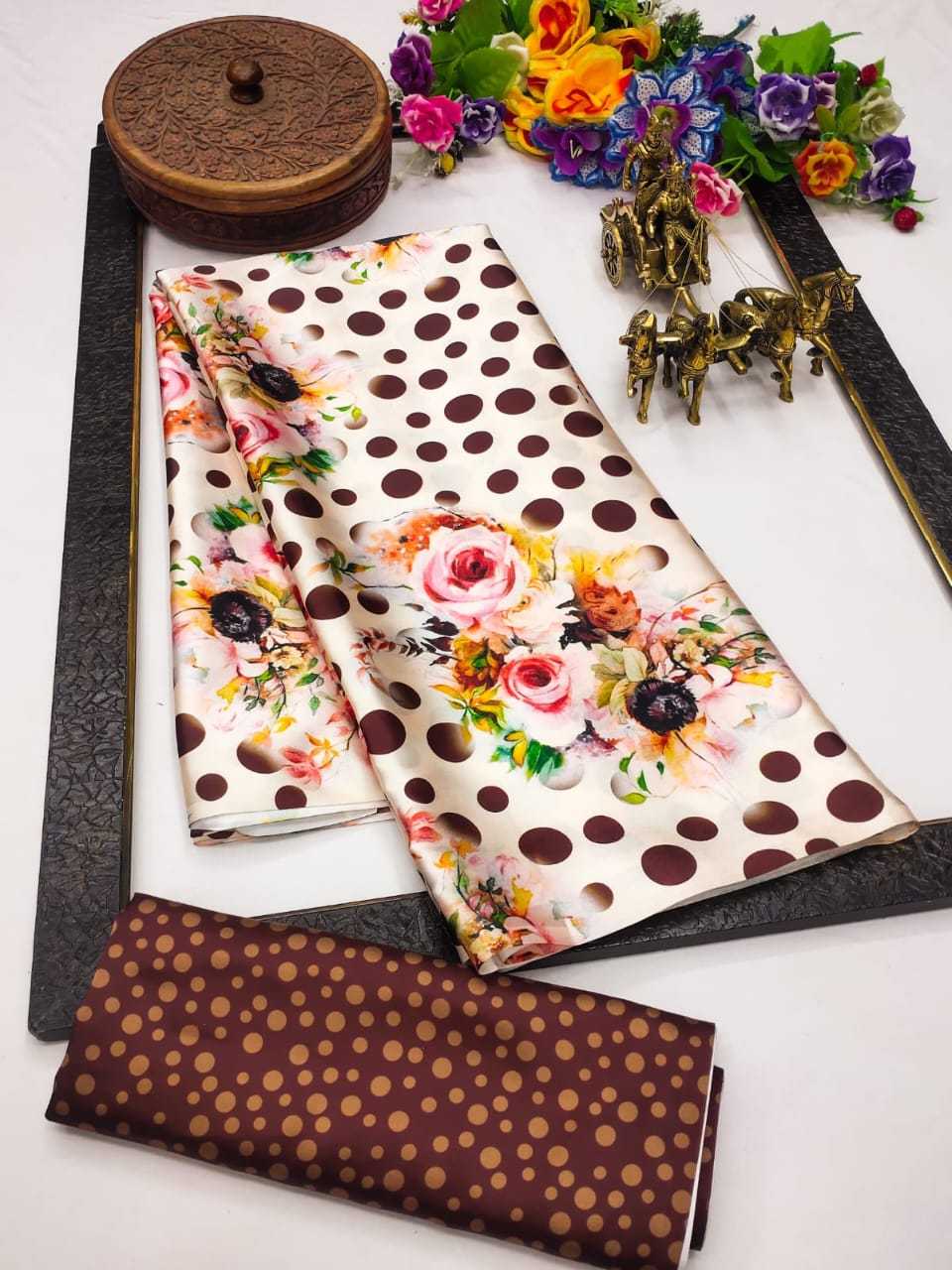 YNF JAPAN SARTIN KESH254 SUA02 SAREES WHOLESALE PRINTED PARTY WEAR SATIN SAREES MANUFACTURER - Deevit International