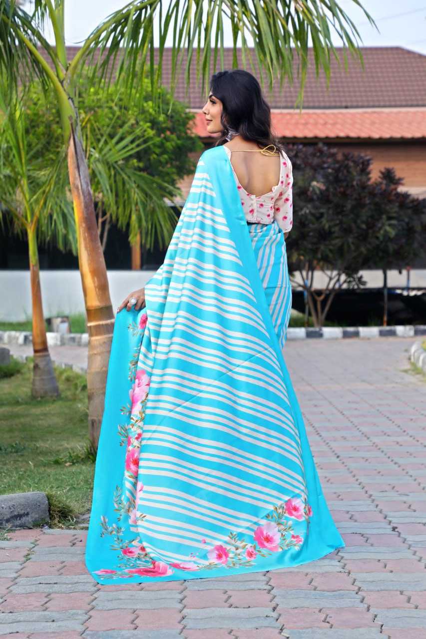 YNF JAPAN SARTIN KESH254 SUA03 SAREES WHOLESALE PRINTED PARTY WEAR SATIN SAREES MANUFACTURER - Deevit International