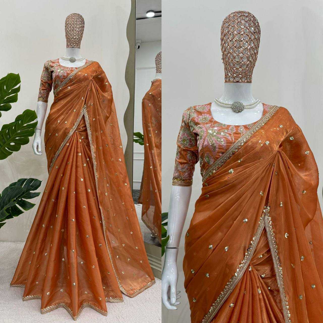 YNF JIMMY CHOO RIN133 495SAR EES WHOLESALE JIMMY CHOO PARTY WEAR SEQUENCE SAREES MANUFACTURER - Deevit International