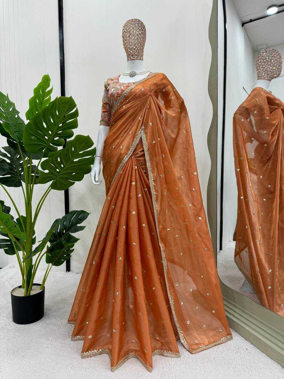 YNF JIMMY CHOO RIN133 495SAR EES WHOLESALE JIMMY CHOO PARTY WEAR SEQUENCE SAREES MANUFACTURER - Deevit International