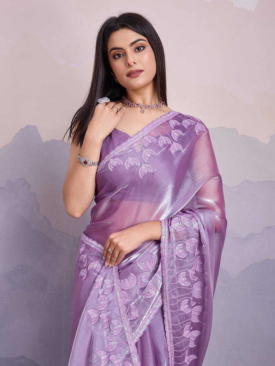 YNF JIMMY CHOO RIN188 Canberry5 SAREES WHOLESALE SEQUENCE PARTY WEAR EMBROIDERED JIMMY CHOO SAREES MANUFACTURER - Deevit International