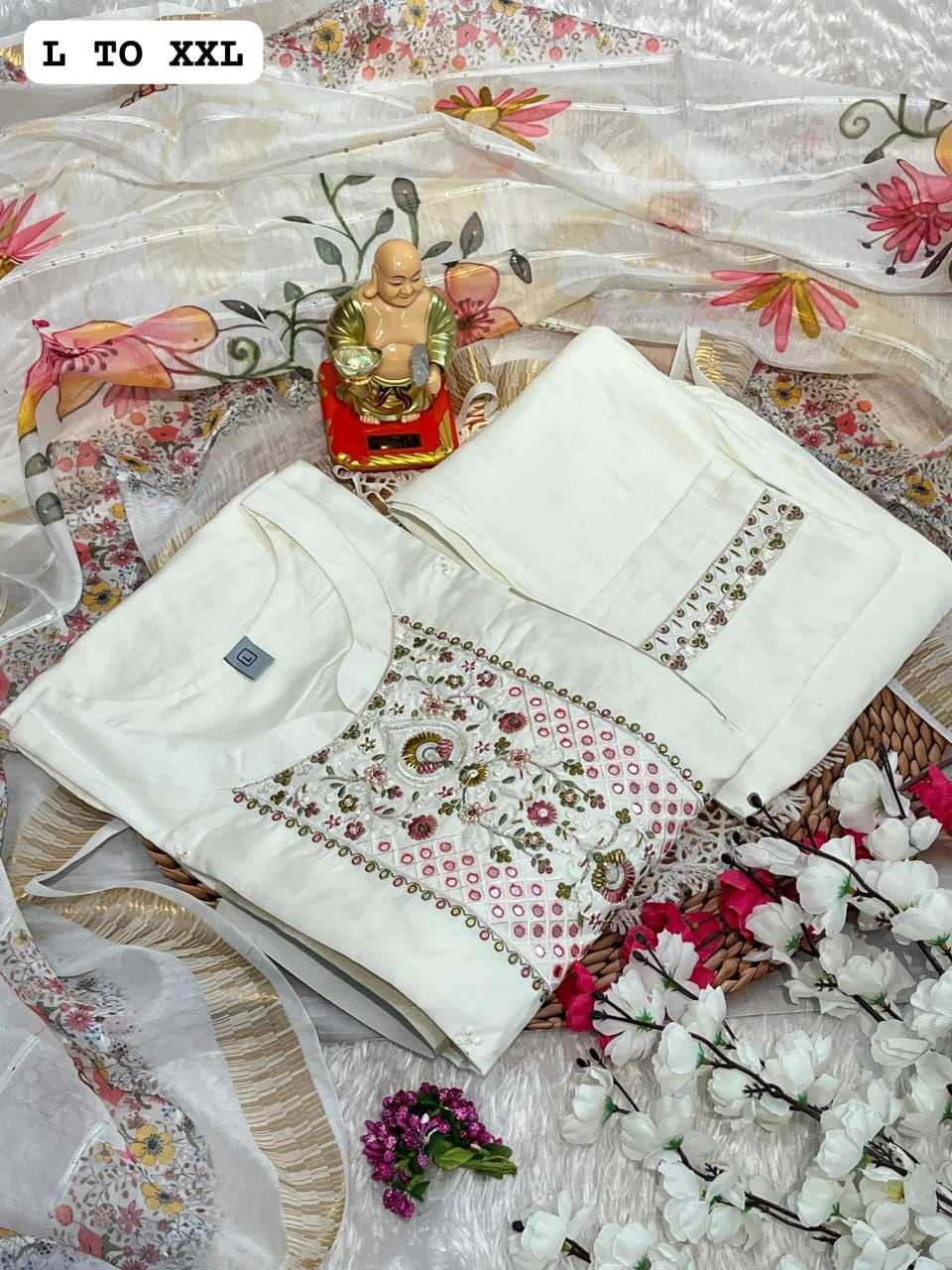 YNF MUSLIN KESH256 RNF12 SUITS & DRESSES WHOLESALE DESIGNER SUIT WEDDING LADIES SILK SUITS MANUFACTURE - Deevit International