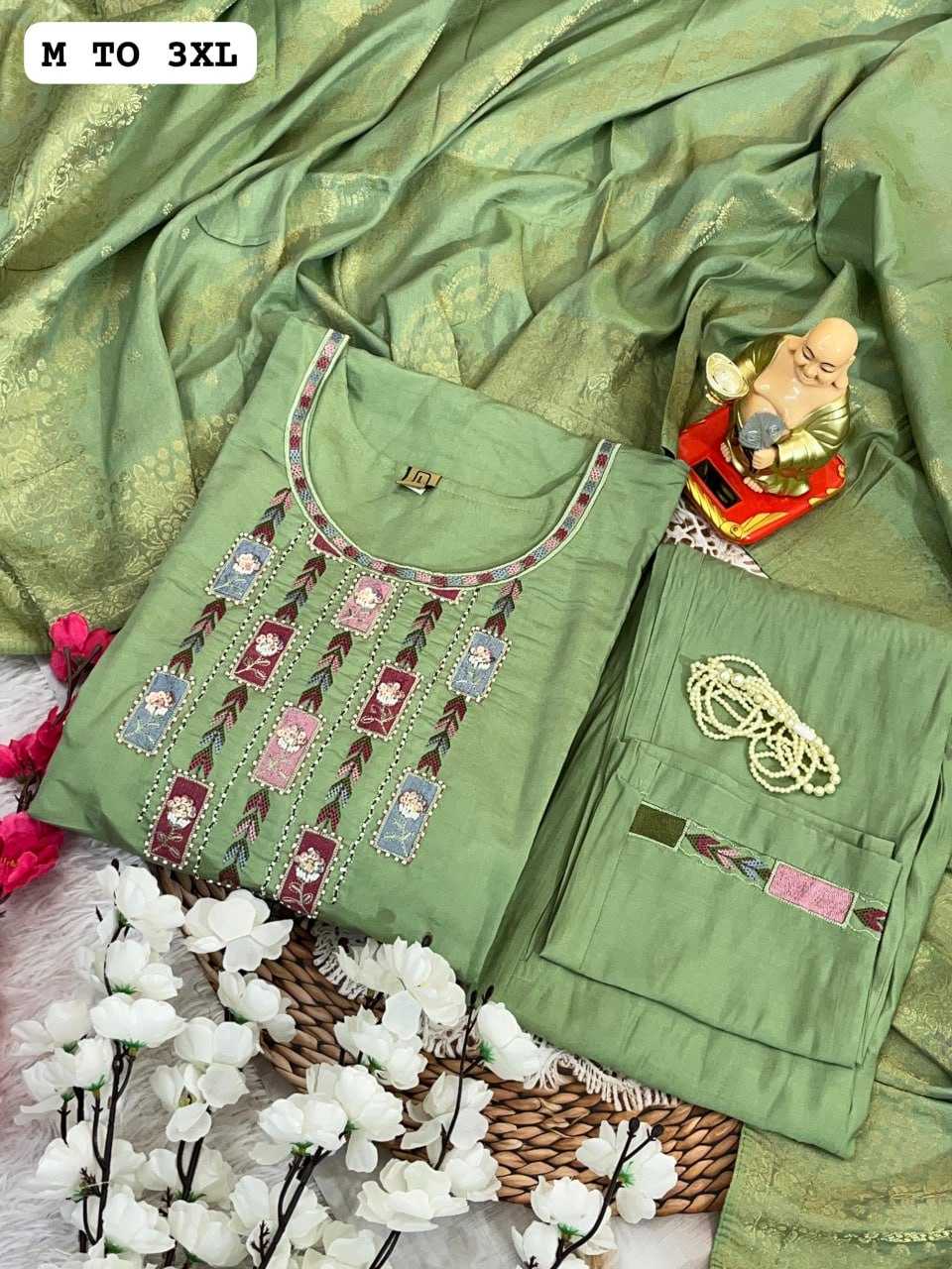 YNF MUSLIN KESH256 RNF12 SUITS & DRESSES WHOLESALE DESIGNER SUIT WEDDING LADIES SILK SUITS MANUFACTURE - Deevit International