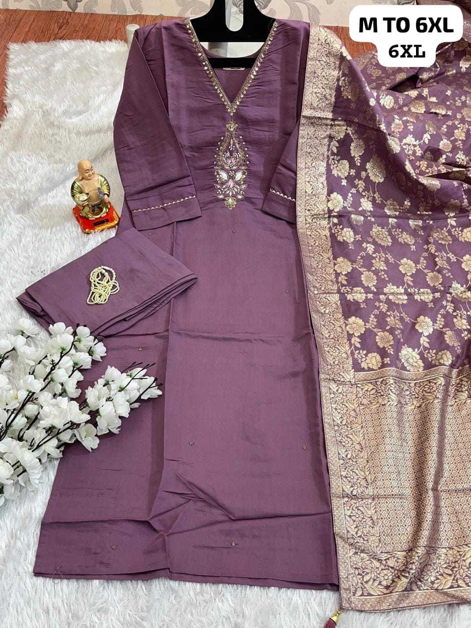 YNF MUSLIN SILK KESH256 RNF13 SUITS & DRESSES WHOLESALE DESIGNER PARTY WEAR WEDDING LADIES SILK SUITS MANUFACTURE - Deevit International