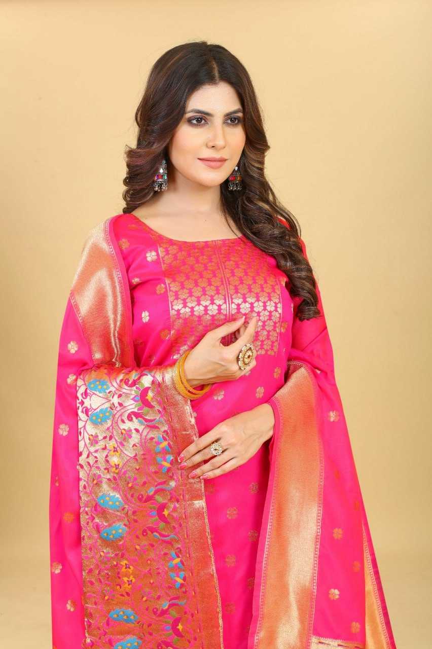 YNF PAITHANI SILK KESH217 ESHANI PAITHANI SUITS UNSTITCHED SUIT WHOLESALE  WEDDING LADSIES SILK SUITS MANUFACTURE - Deevit International