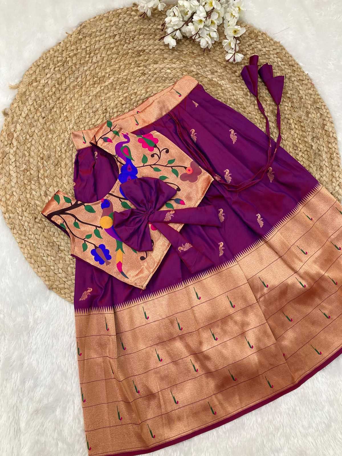 YNF PAITHANI SILK KESH238 RPF01 KIDS WEAR WHOLESALE KIDS LEHENGA TRADITIONAL OUTFITS KIDS LEHENGA FESTIVE WEAR KIDS WEDDING OUTFITS MANUFACTURER - Deevit International