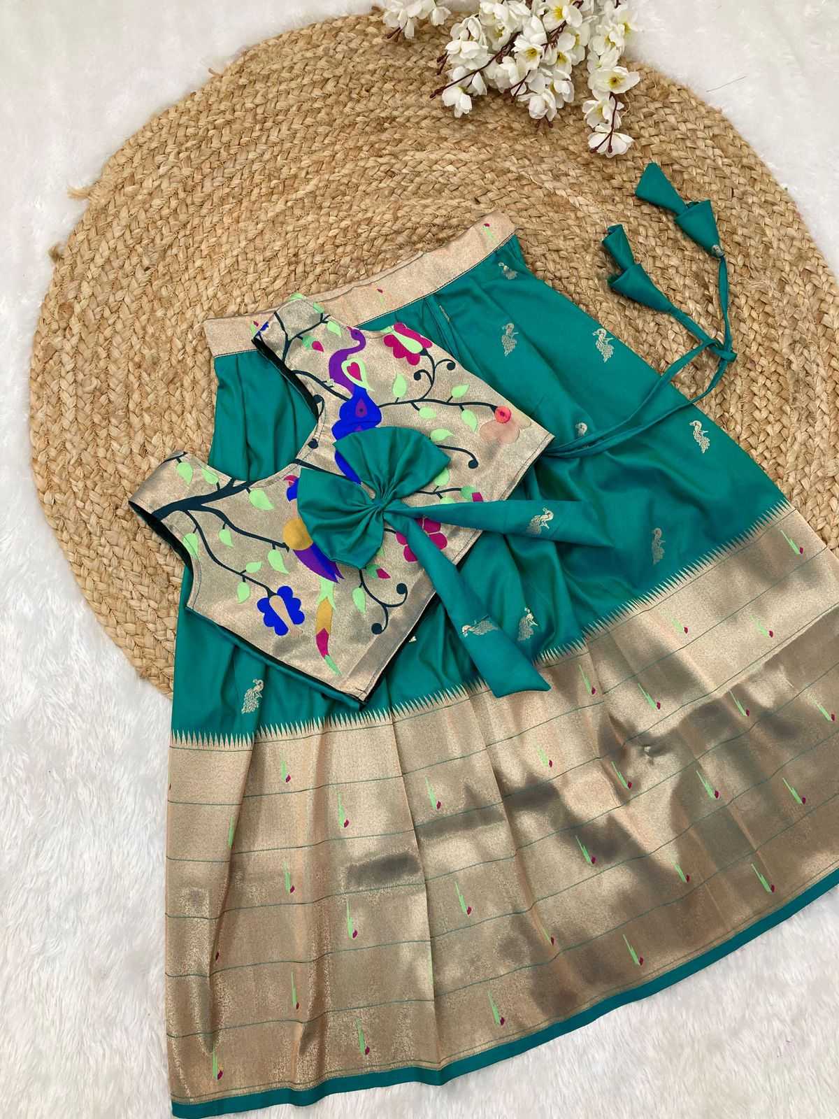 YNF PAITHANI SILK KESH238 RPF01 KIDS WEAR WHOLESALE KIDS LEHENGA TRADITIONAL OUTFITS KIDS LEHENGA FESTIVE WEAR KIDS WEDDING OUTFITS MANUFACTURER - Deevit International