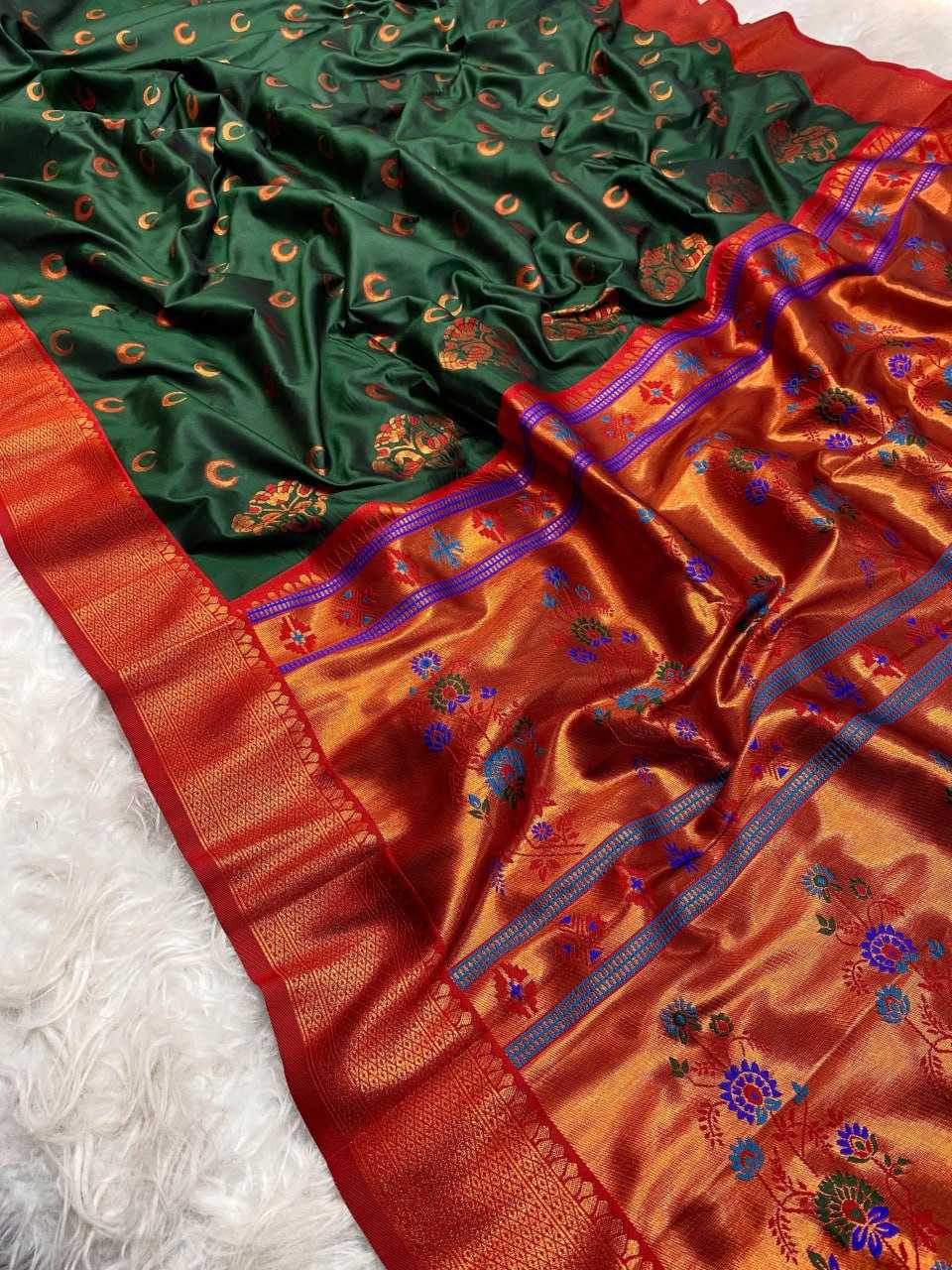 YNF PAITHANI SILK RIN150 Chandrakore Paithani SAREES WHOLESALE FESTIVEL PAITHANI SOFT SILK SAREES MANUFACTURER - Deevit International