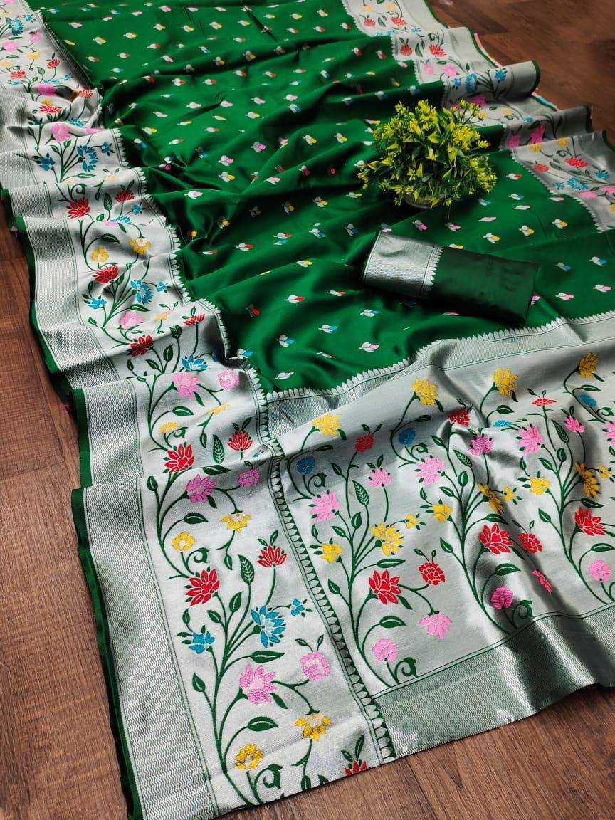 YNF PAITHANI SILK RIN179 774 SILK SAREES WHOLESALE BANARASI SILK PATHANI ZARI BORDER SILK SAREES MANUFACTURER - Deevit International