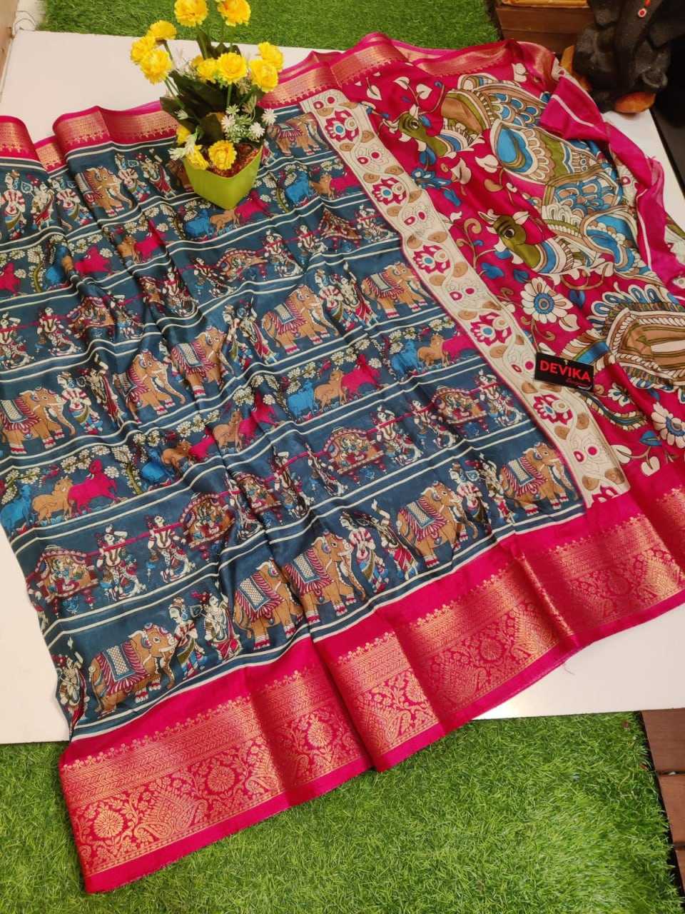 YNF PATOLA SILK KESH255 ETF02 SILK SAREES WHOLESALE PATOLA ZARI BORDER PRINTED SILK SAREES MANUFACTURER - Deevit International