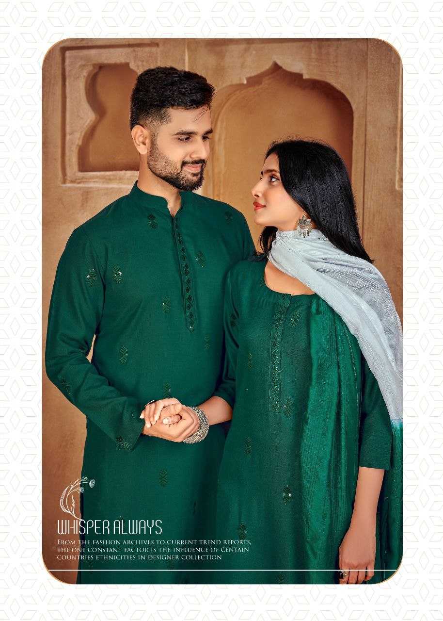 YNF PURE COTTON KESH246 Couple Goal V-2 COUPLE WEAR WHOLESALE MENS KURTA PAYJAM & FEMALE KURTIS BOTTOM MANUFACTURER - Deevit International