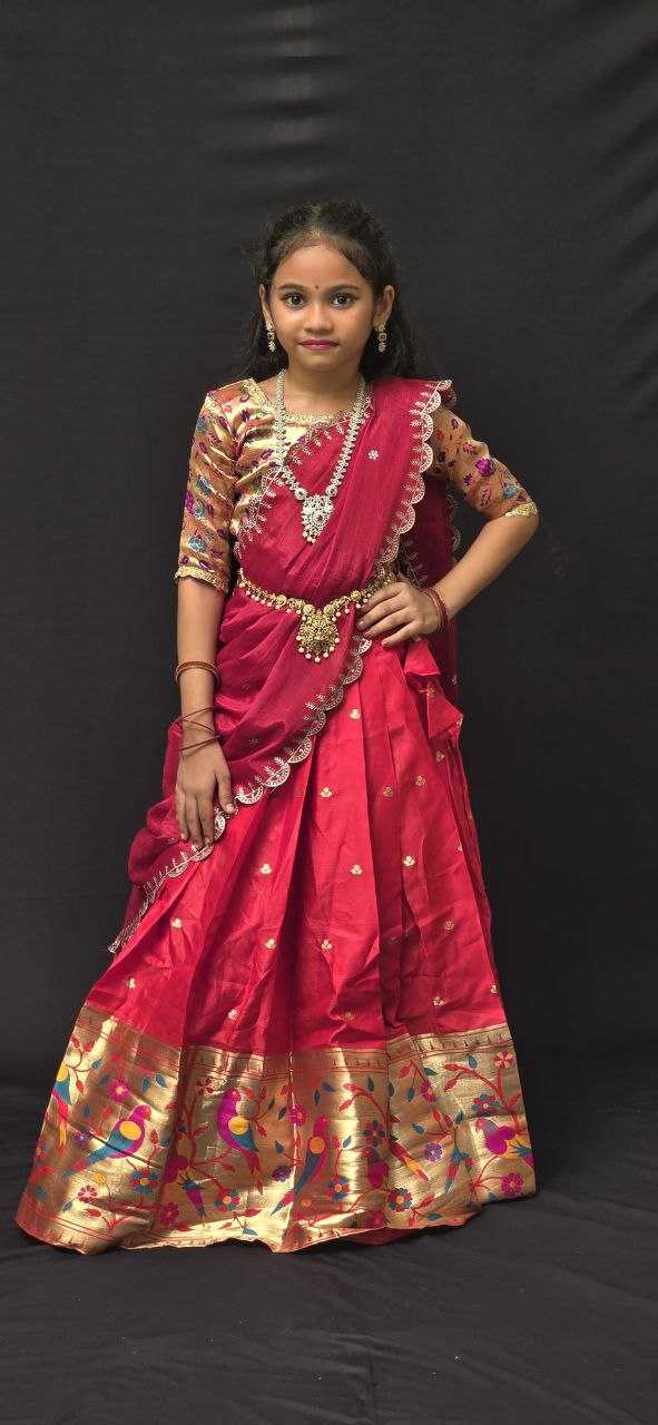 YNF PURE SILK RIN161 RPVR19 KIDS WEAE WHOLESALE KIDS LEHENGAS KIDS ETHNIC WEAR KIDS FESTIVE WEAR GIRLS ETHNIC WEAR MANUFACTURER - Deevit International