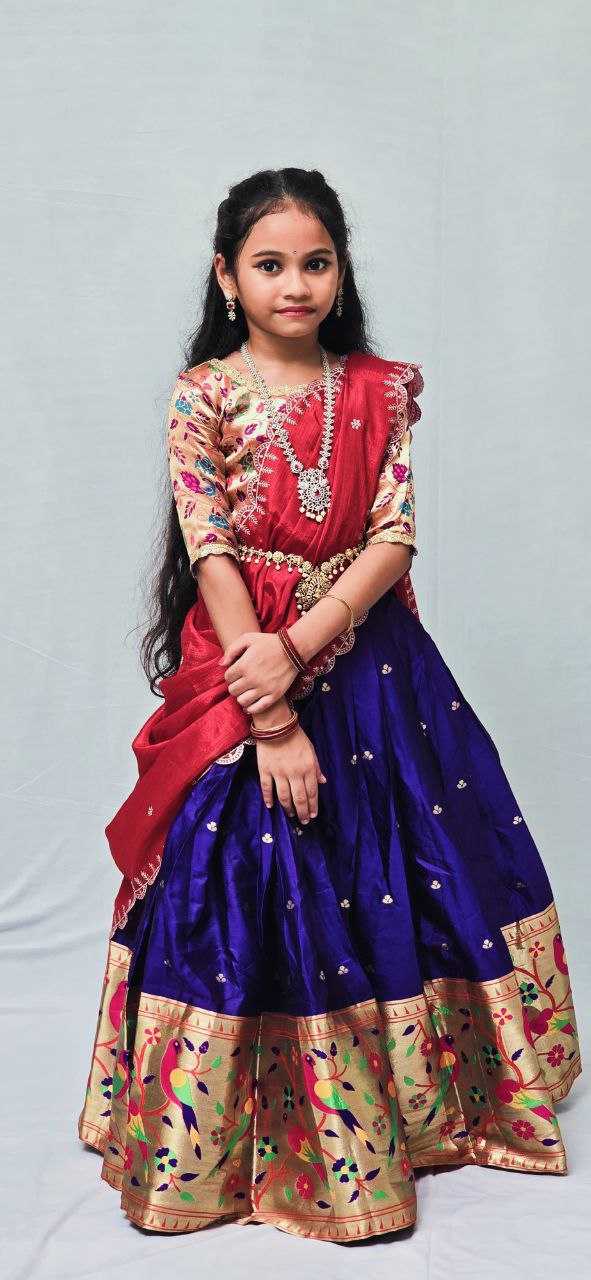 YNF PURE SILK RIN161 RPVR19 KIDS WEAE WHOLESALE KIDS LEHENGAS KIDS ETHNIC WEAR KIDS FESTIVE WEAR GIRLS ETHNIC WEAR MANUFACTURER - Deevit International