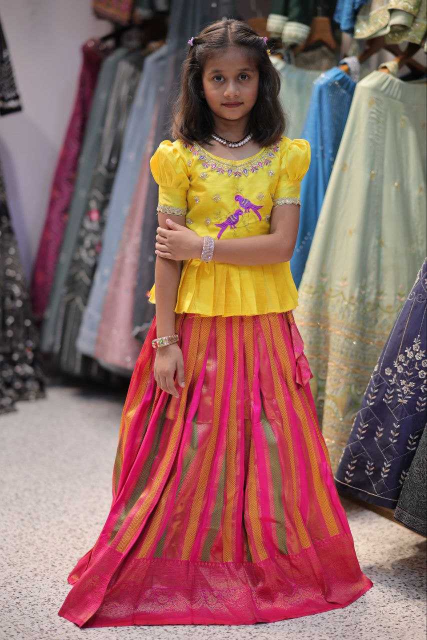 YNF PURE SILK RIN161 RPVR22 KIDS WEAR WHOLESALE KIDS LEHENGA KIDS TRADITIONAL OUTFITS KIDS LEHENGA CHOLI KIDS FESTIVE WEAR KIDS WEDDING OUTFITS MANUFACTURER - Deevit International