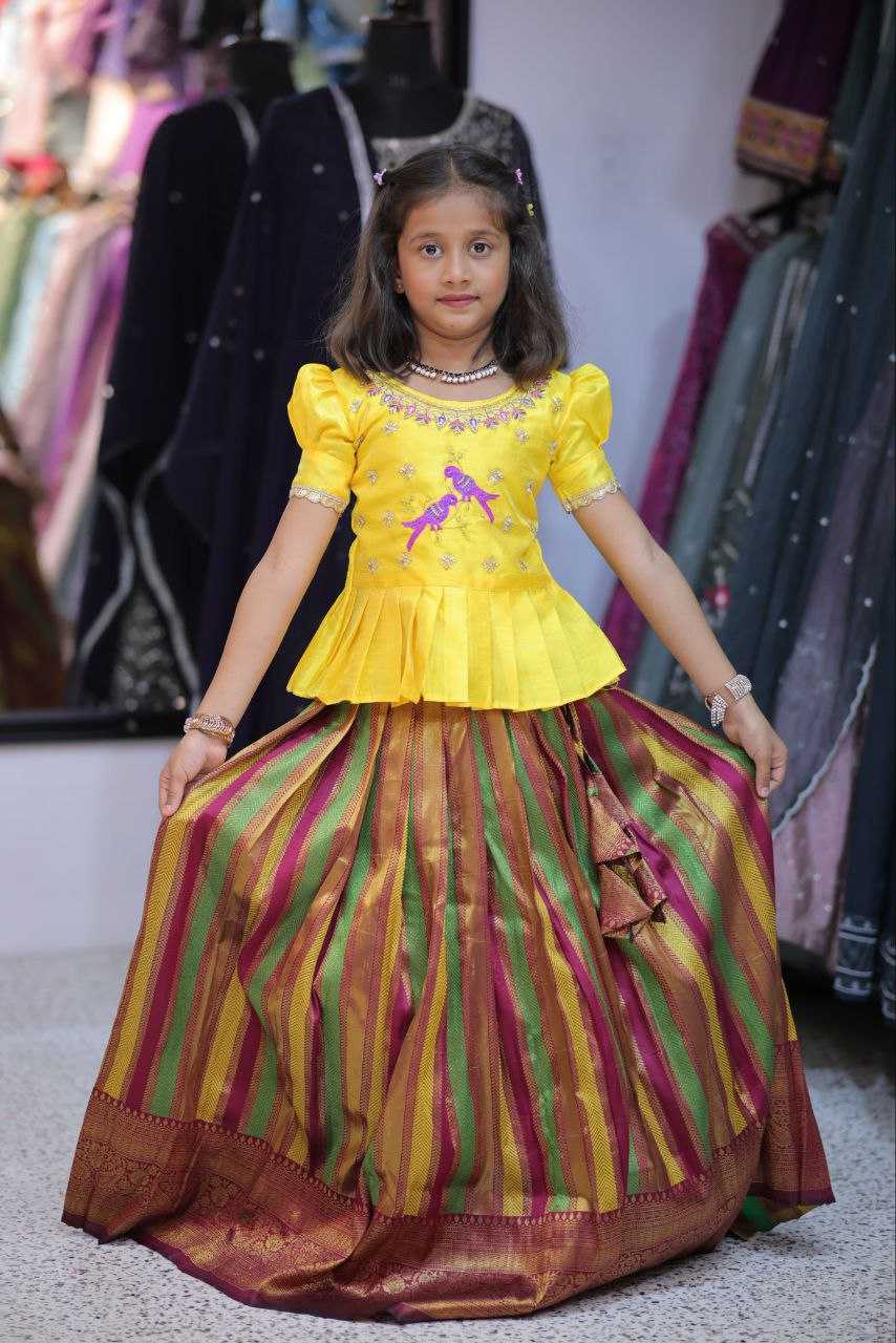 YNF PURE SILK RIN161 RPVR22 KIDS WEAR WHOLESALE KIDS LEHENGA KIDS TRADITIONAL OUTFITS KIDS LEHENGA CHOLI KIDS FESTIVE WEAR KIDS WEDDING OUTFITS MANUFACTURER - Deevit International