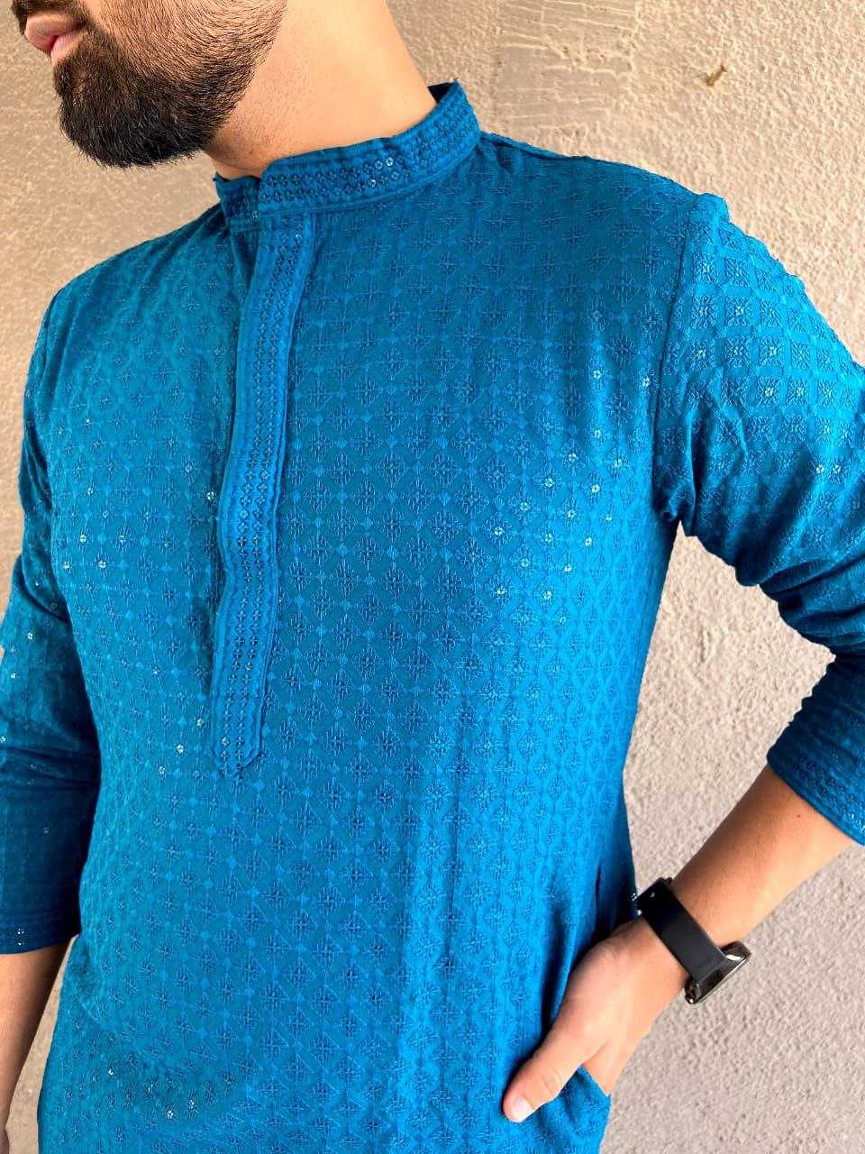 YNF RAYON KESH246 Chikan kurta MENS WEAR WHOLESALE MENS KURTA PAJAMA MEN CHIKAN KURTA EMANUFACTURER - Deevit International