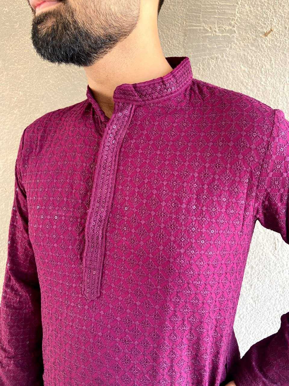 YNF RAYON KESH246 Chikan kurta MENS WEAR WHOLESALE MENS KURTA PAJAMA MEN CHIKAN KURTA EMANUFACTURER - Deevit International