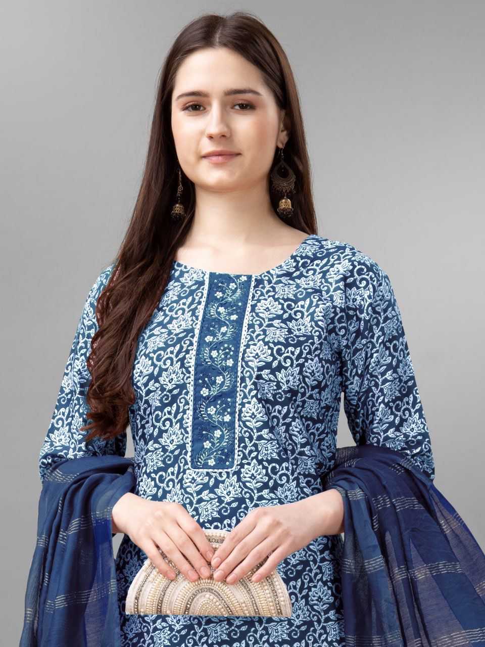 YNF RAYON KESH252 PIC01 SUITS & DRESSES WHOLESALE PRINTED LONG KURTI COTTON SUITS MANUFACTURER - Deevit International