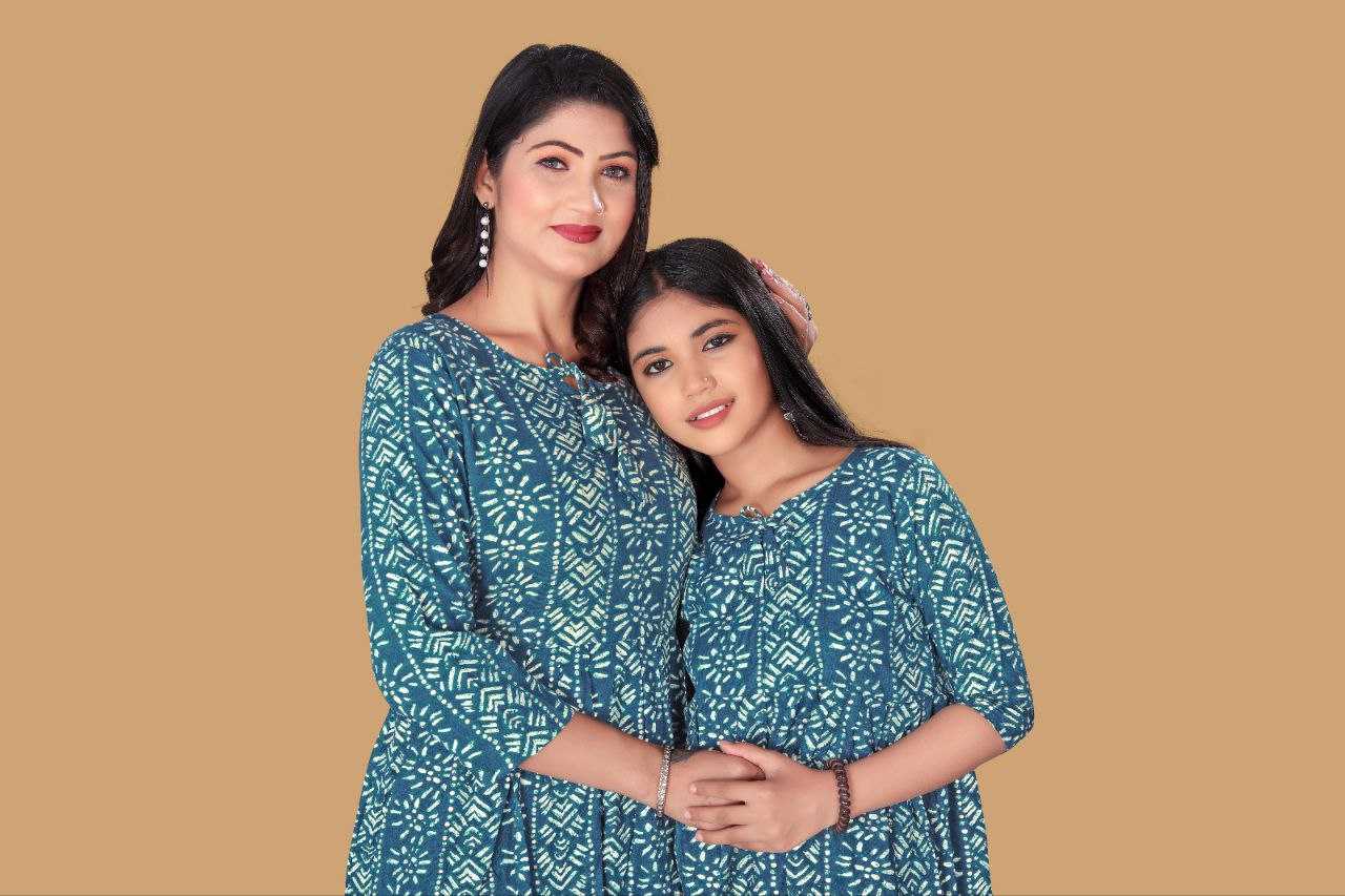 YNF RAYON RIN191 CHAND SITARE WHOLESALE MOTHER & DAUGHTER COMBO MANUFACTURER - Deevit International