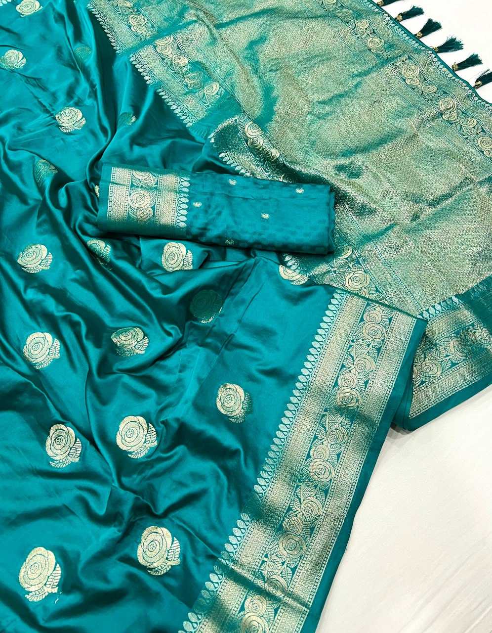 YNF SATIN SILK KESH113 Sartin Show SAREES WHOLESALE ZATI BORDER SILK SATIN SAREES MANUFACTURER - Deevit International