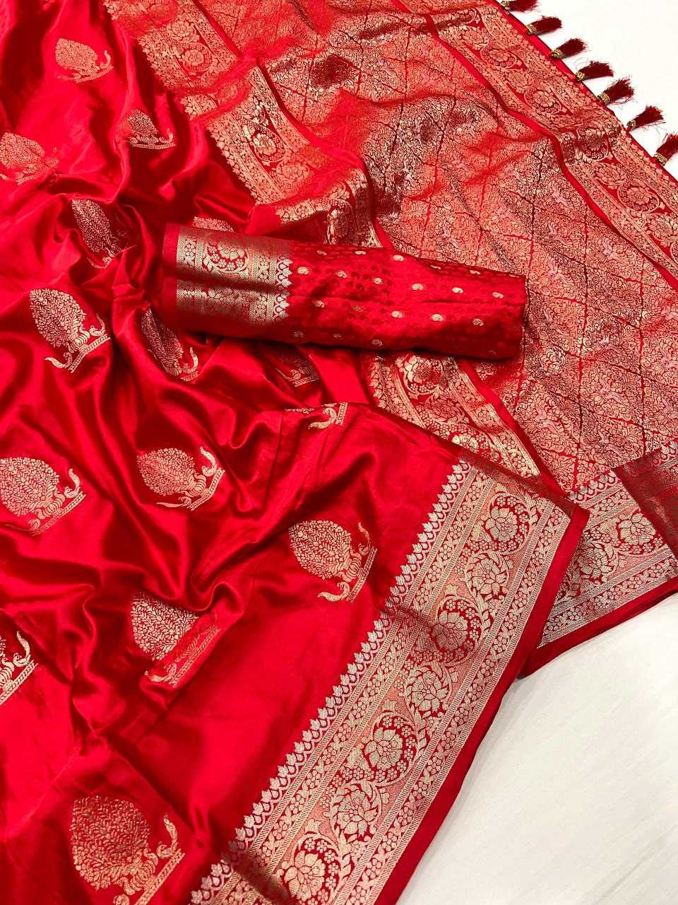 YNF SATIN SILK KESH113 Sartin Show SAREES WHOLESALE ZATI BORDER SILK SATIN SAREES MANUFACTURER - Deevit International