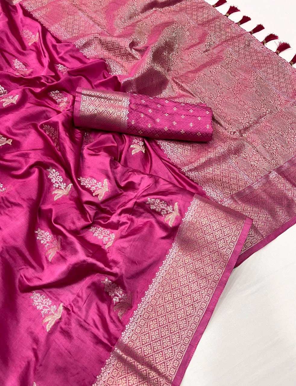 YNF SATIN SILK KESH113 Sartin Show SAREES WHOLESALE ZATI BORDER SILK SATIN SAREES MANUFACTURER - Deevit International