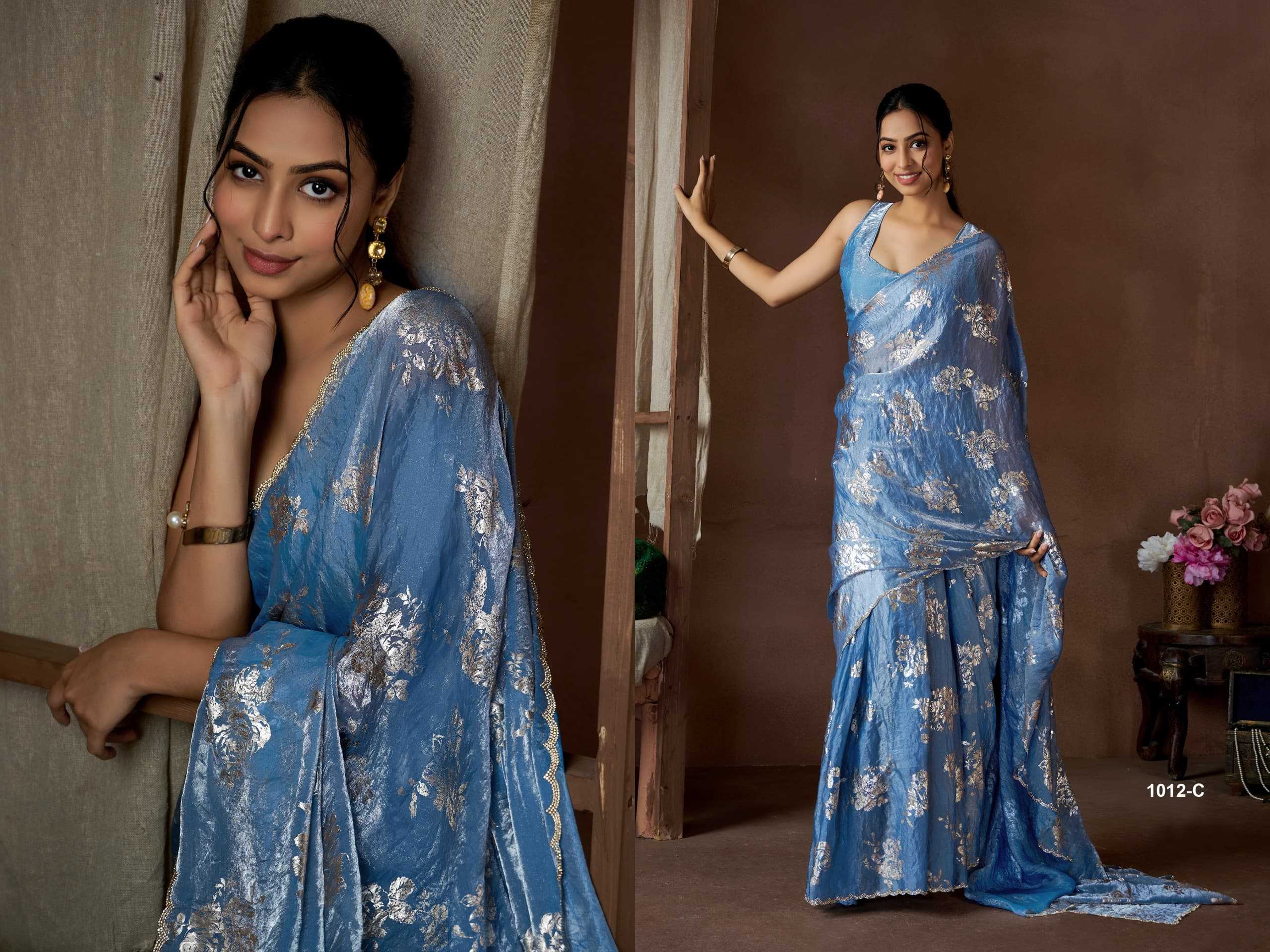 YNF SATIN SILK RIN195 1012 SERIES SAREES WHOLESALE HAND WORK BUTTA SATIN SAREES MANUFACTURER - Deevit International