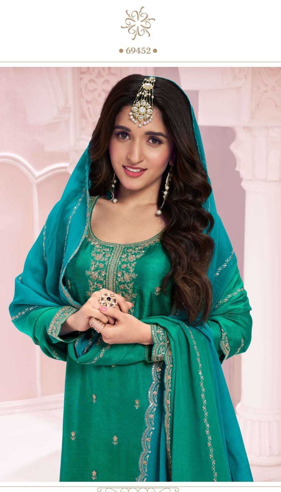 YNF SILK KESH235 SUHAAG SUITS & DRESSES WHOLESALE PALAZZO EMBROIDERY WEDDING SUITS MANUFACTURE - Deevit International