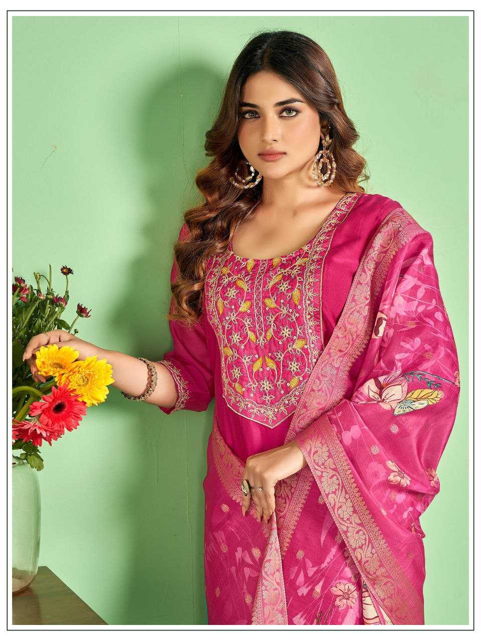 YNF SILK KESH246 JASMIN SUITS & DRESSES WHOLESALE EMBROIDEREY WEDDING SILK LONG KURTI SUITS MANUFACTURE - Deevit International