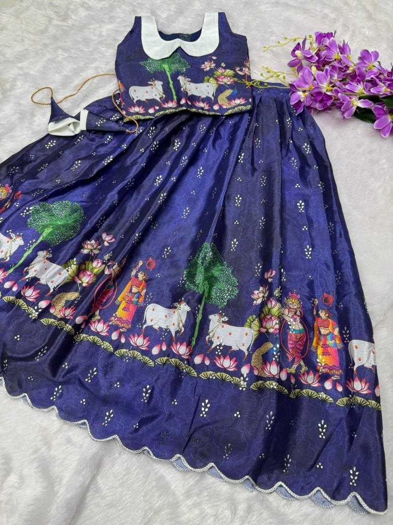 YNF SOFT CHINON KESH189 VET14 KIDS WEAR WHOLESALE KIDS LEHENGA KIDS TRADITIONAL OUTFITS KIDS LEHENGA CHOLI KIDS FESTIVE WEAR KIDS WEDDING OUTFITS MANUFACTURER - Deevit International