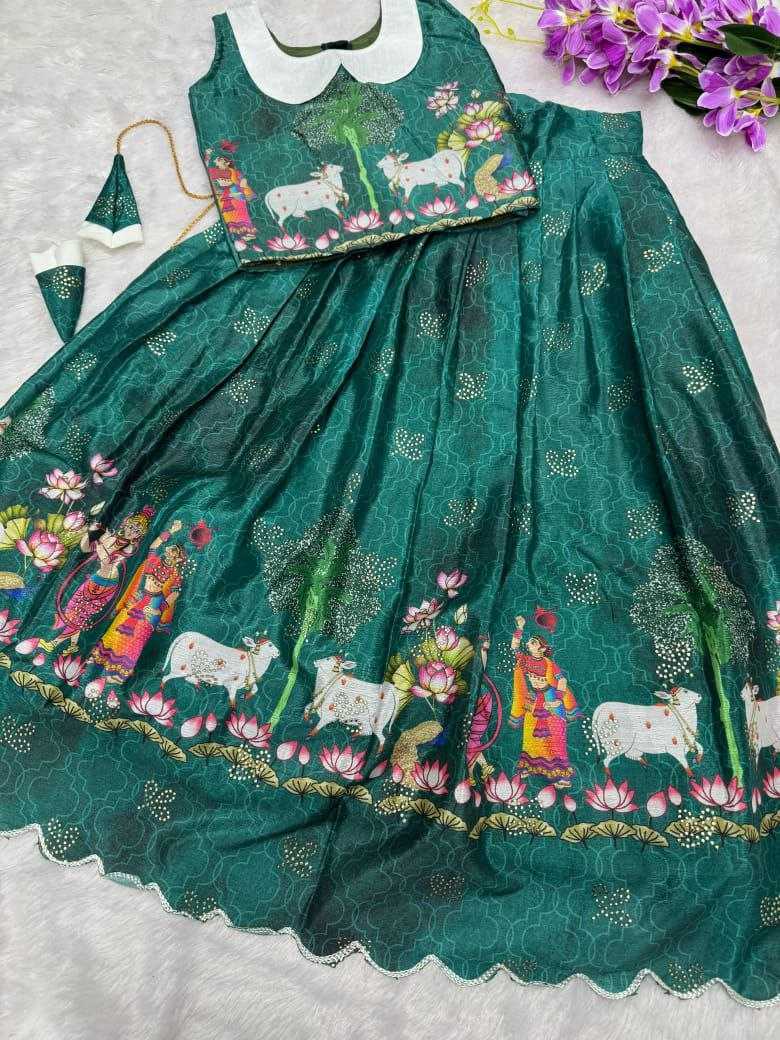 YNF SOFT CHINON KESH189 VET14 KIDS WEAR WHOLESALE KIDS LEHENGA KIDS TRADITIONAL OUTFITS KIDS LEHENGA CHOLI KIDS FESTIVE WEAR KIDS WEDDING OUTFITS MANUFACTURER - Deevit International