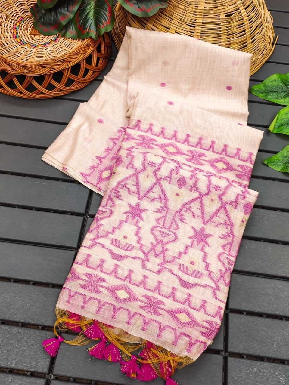 YNF SOFT MUGA SILKKESH171 MUGA COTTON JAMDANI 7 WHOLESALE TRADITIONAL PRINTED LADIES COTTON SAREES MANUFACTURER - Deevit International