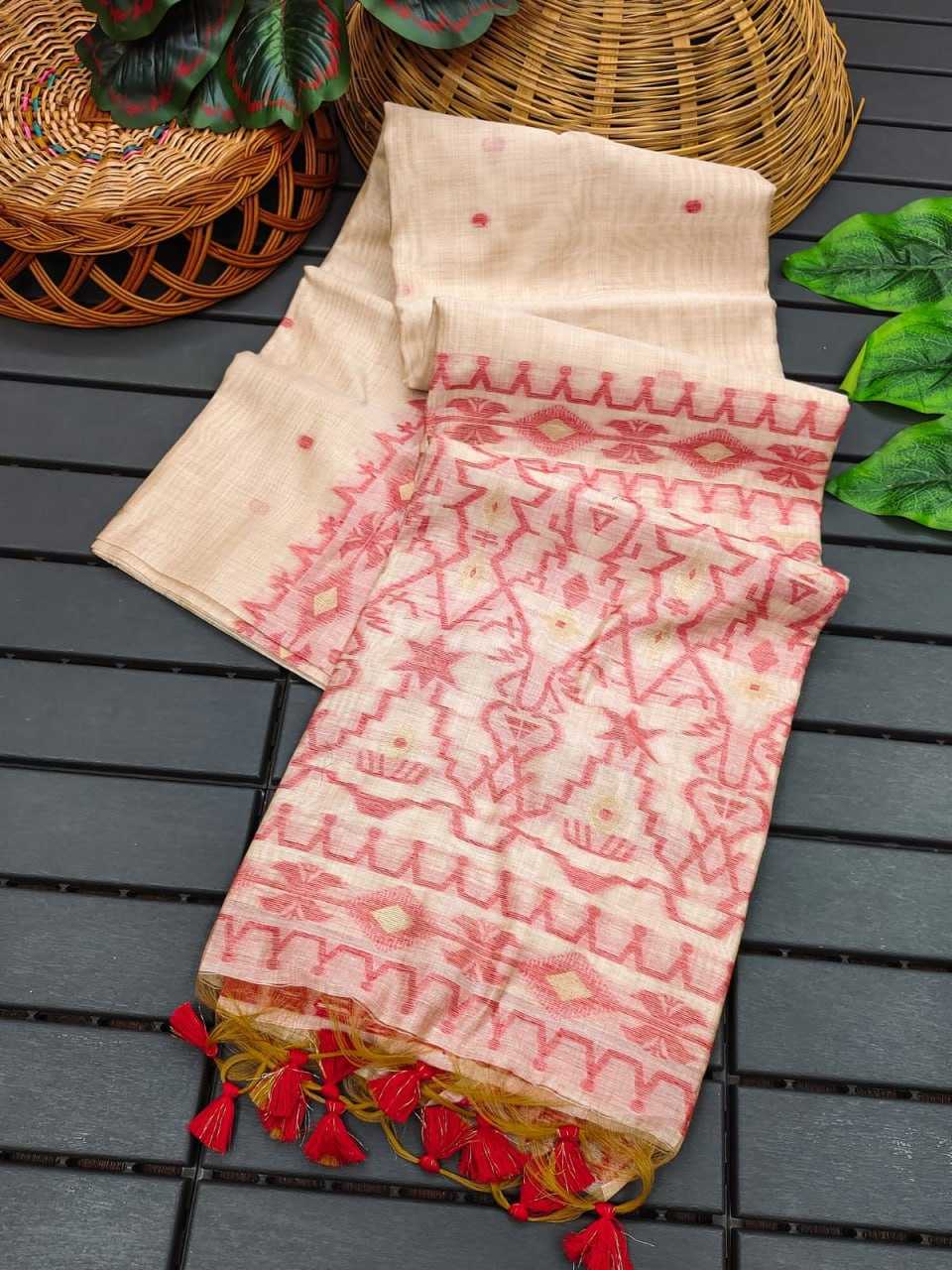 YNF SOFT MUGA SILKKESH171 MUGA COTTON JAMDANI 7 WHOLESALE TRADITIONAL PRINTED LADIES COTTON SAREES MANUFACTURER - Deevit International