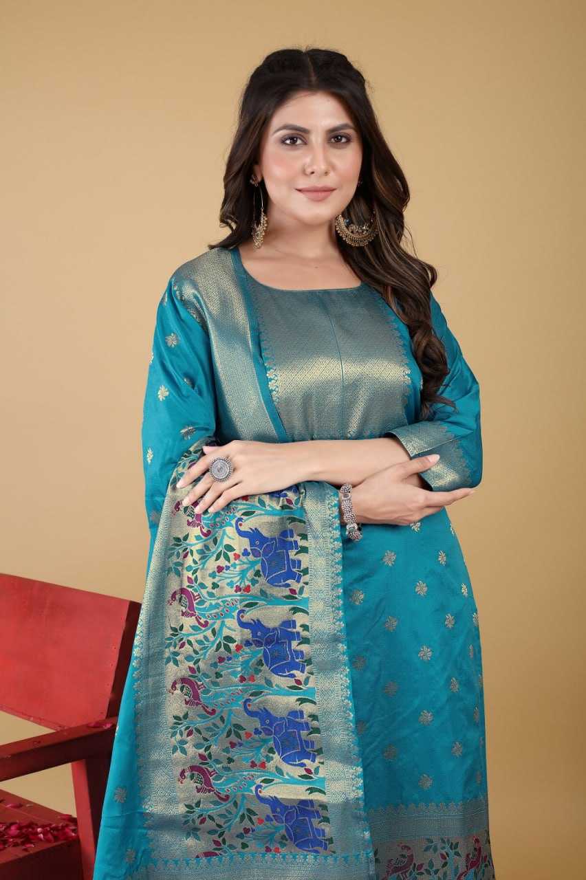 YNF SOFT SILK KESH234 DSF04 SUIS & DRESSES WHOLESALE PRINTED SILK SEMI STITCHED SUITS MANUFACTURER - Deevit International