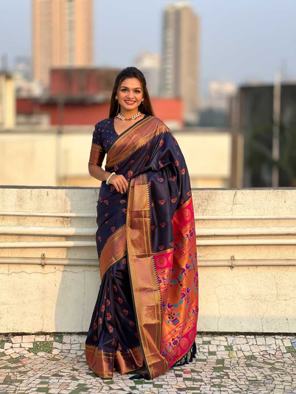 YNF SOFT SILK RIN116 PAITHANI SAREES SILK SAEES WHOLESALE PAITHANI SILK SOFT SILK SAREE FOR WEDDING SAREES MANUFACTURER - Deevit International