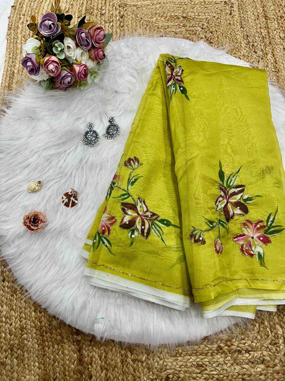 YNF TABBY SILK KESH250 RGF06 SAREES WHOLESALE PRINTED PRINTED HAND WORK SILK SAREES MANUFACTURER - Deevit International