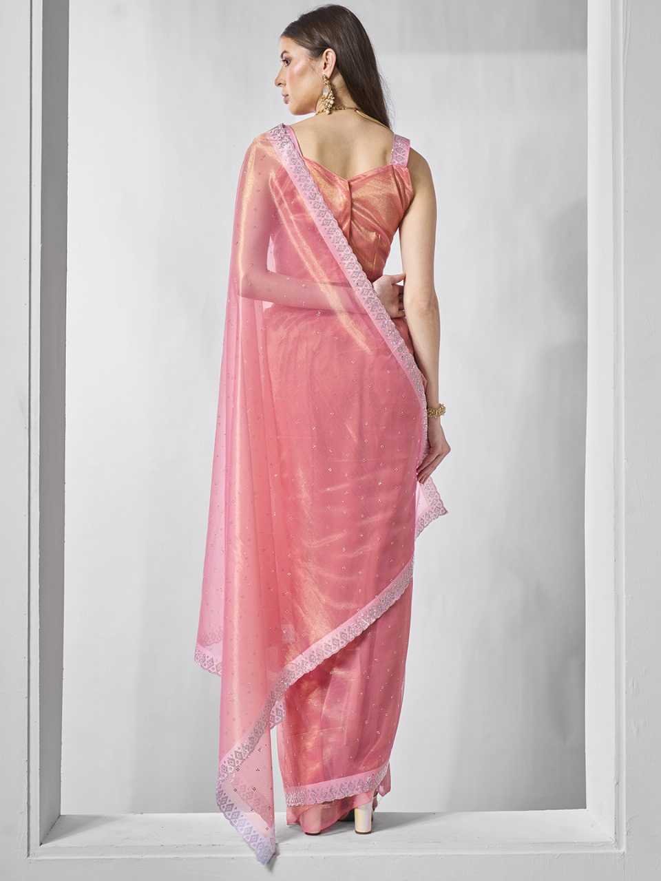 YNF TISSUE SILK KESH235 TISSUE SAREES WHOLESALE PARTY WEAR NET TISSUE SILK PAIN SAREES MANUFACTURER - Deevit International