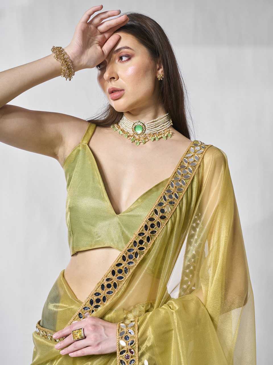 YNF TISSUE SILK KESH235 TISSUE SAREES WHOLESALE PARTY WEAR NET TISSUE SILK PAIN SAREES MANUFACTURER - Deevit International